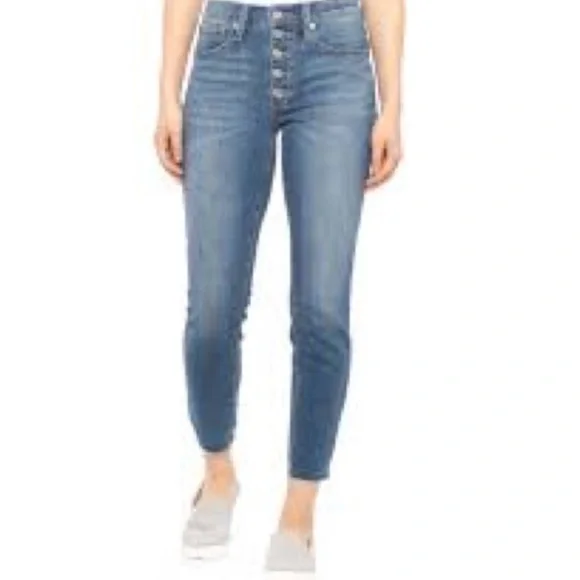 Lucky Brand Button High Rise Bridgette Crop Skinny Jean Size 4/27 - Picture 2 of 7